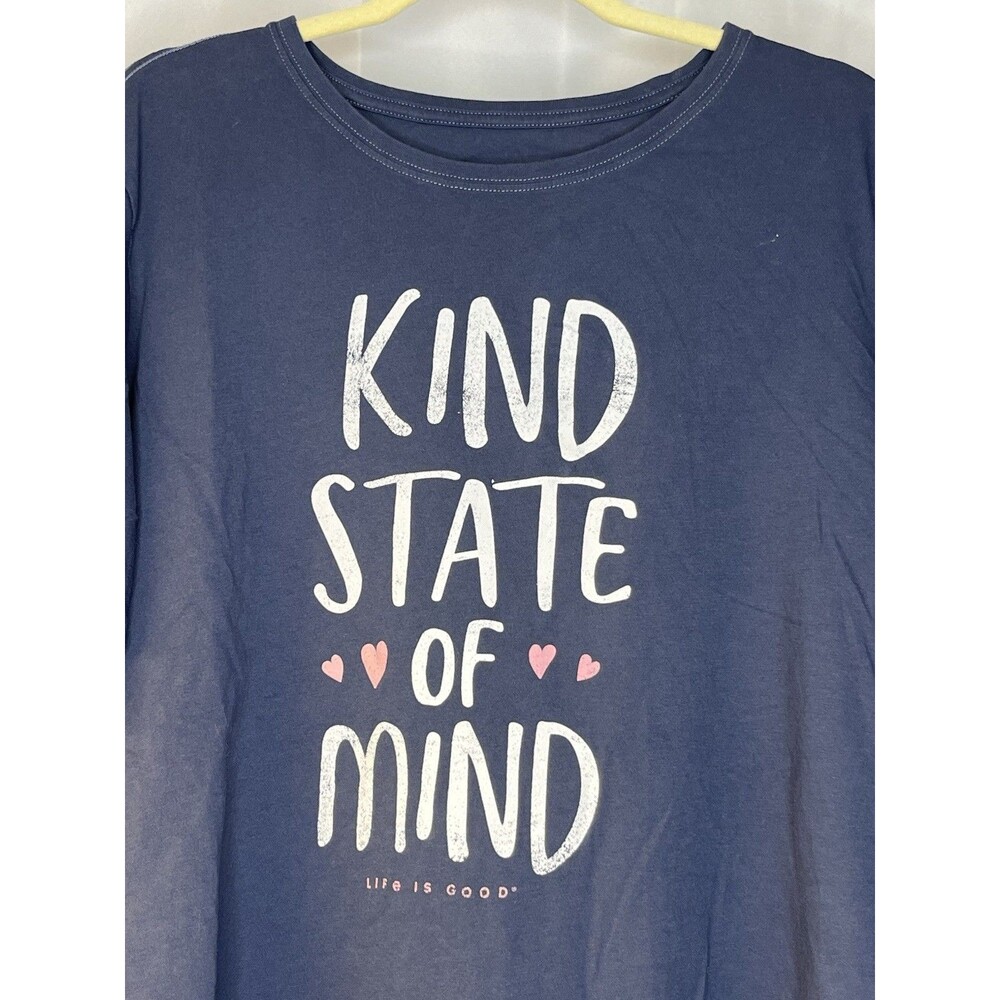Kind State of Mind-Life is Good Blue Hearts Womens Shirt Short Sleeve XXXL